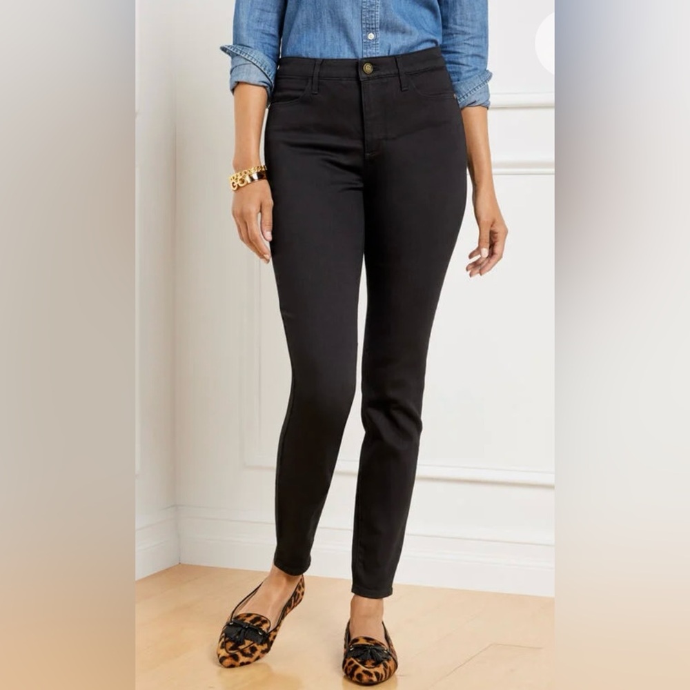 TALBOTS Petite Women’s  HERITAGE ANKLE High - Rise Black Denim Jeggings Size 6P